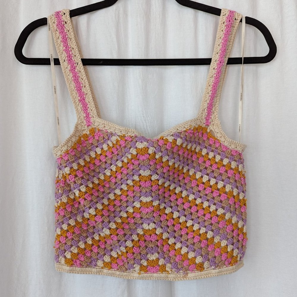 F21 Pastel Knitted Crop Top Size Small